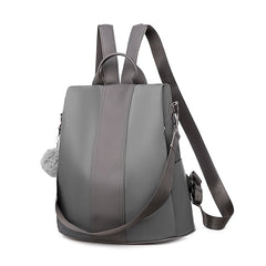 Purse Faux Convertible Leather Backpack with Pom
