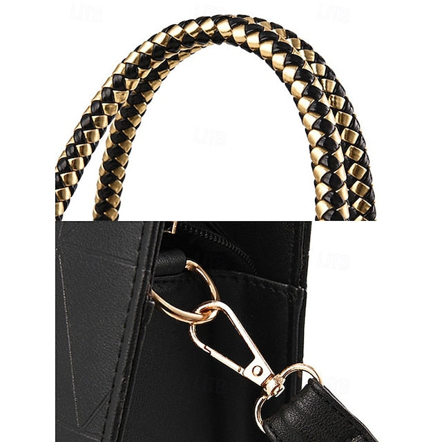 Handbag Faux with Elegant Pendant Pearl Leather