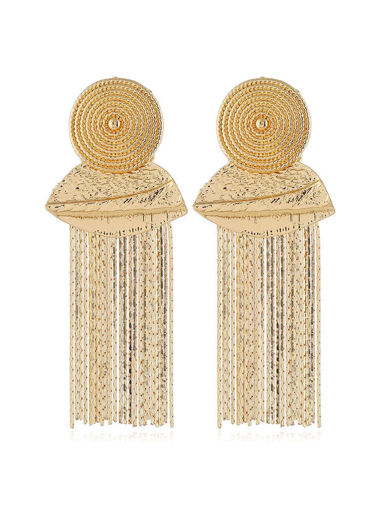 Abstract Fringe Gold Earrings