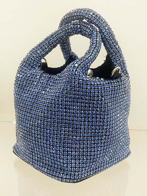 Bolso tipo cubo con diamantes de imitación