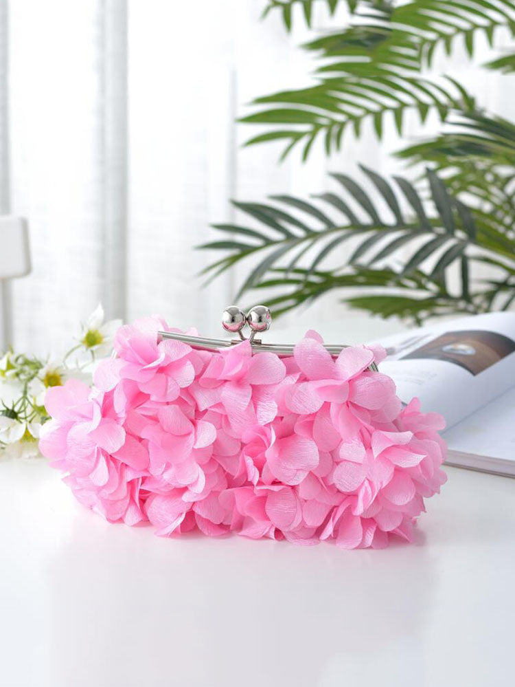 Floral Decor Kiss Lock Clutch