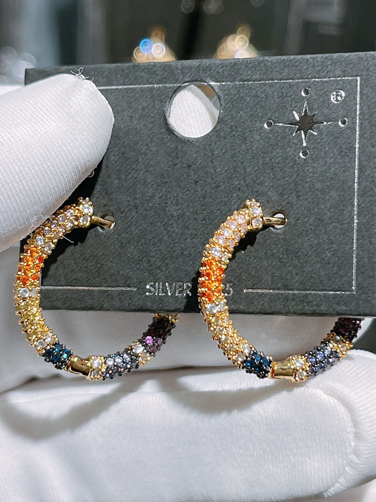 Zircon Hoop Earrings