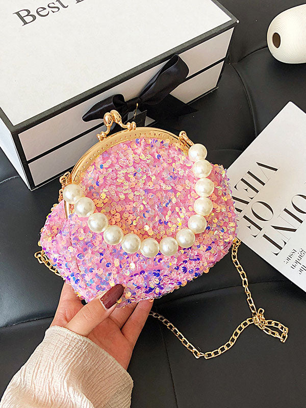 Sequin Pearl Evening Mini Bag