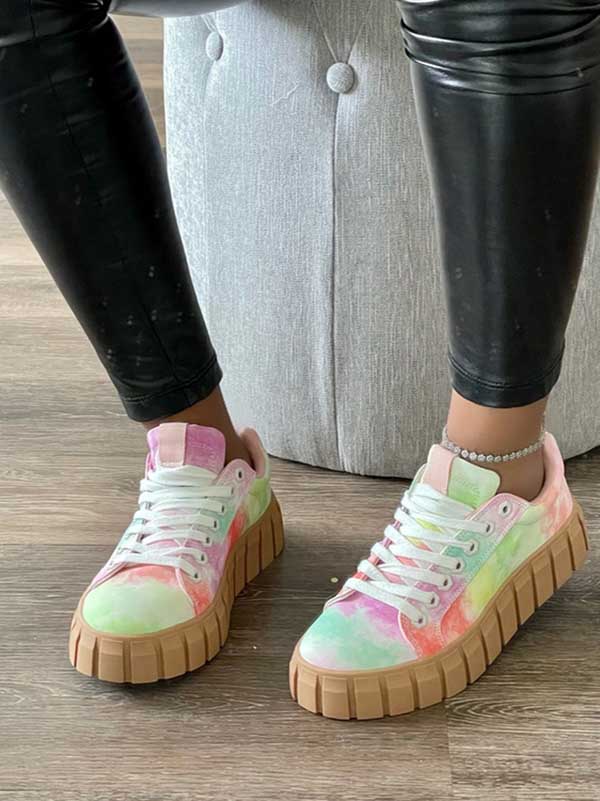 Low Platform Canvas Sneakers