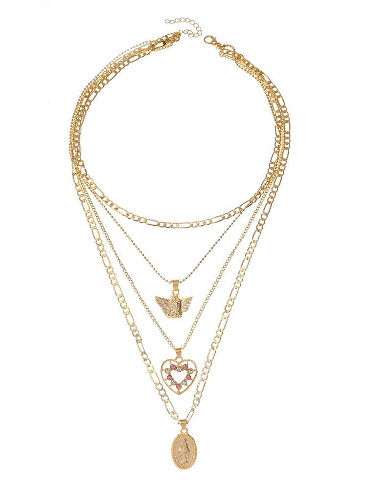 Heart & Angle Layered Necklace
