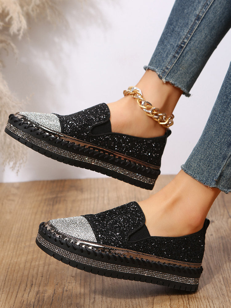 Slip-on-Loafer mit Strass-Pailletten