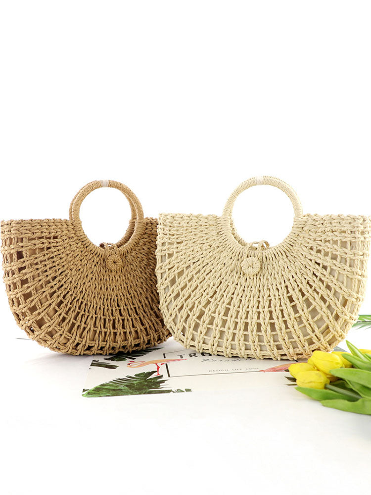 Straw Hollow Casual Handbag