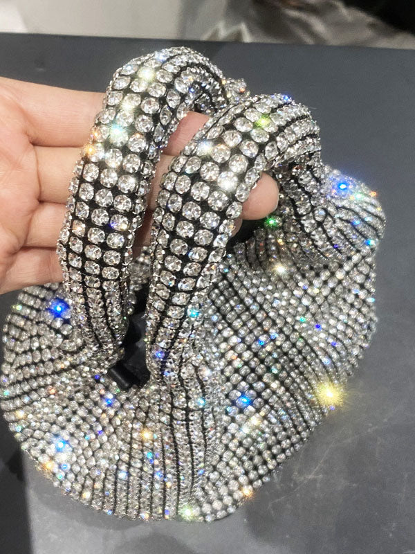 Bolso tipo cubo con diamantes de imitación