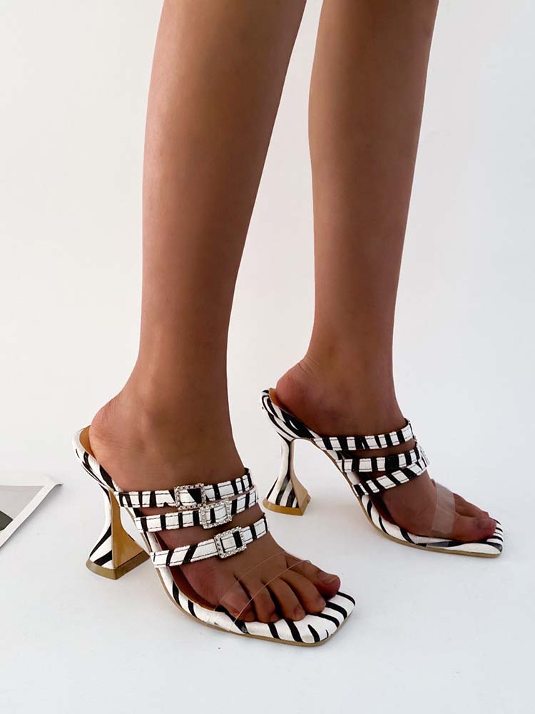 Square Toe Chunky Heel Sandals