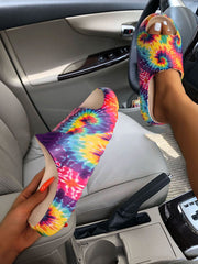 Pantuflas de tacón suave con efecto tie-dye