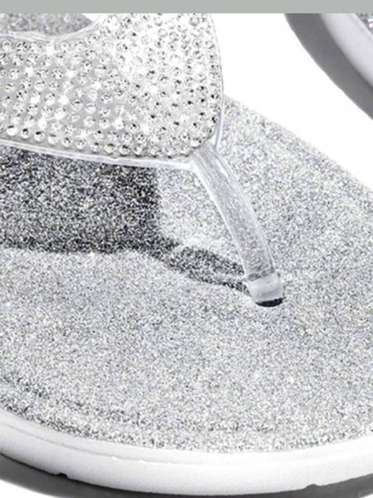 Rhinestone Sequin Flip-Flops