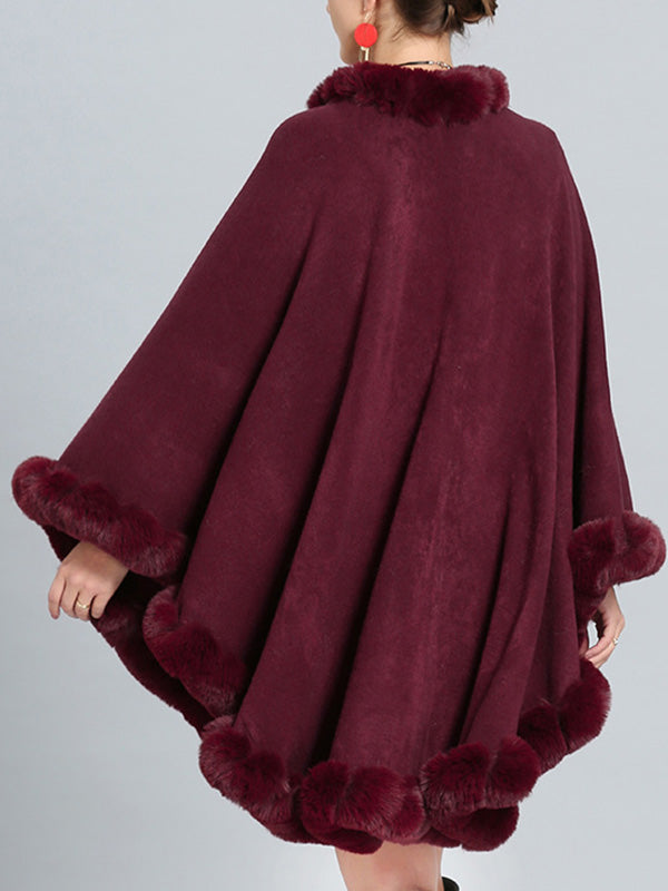 Poncho elegante y fino de talla grande, tipo capa tipo cárdigan