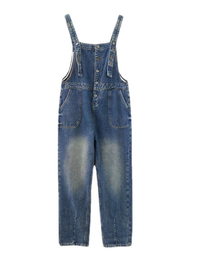 Stylish Large Size Loose Denim Overalls