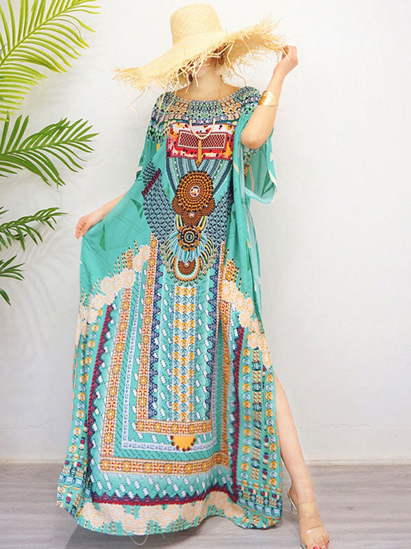 Das Skyler Maxikleid im Ethno-Stil mit Feen-Blumenmuster im Bohemian-Stil