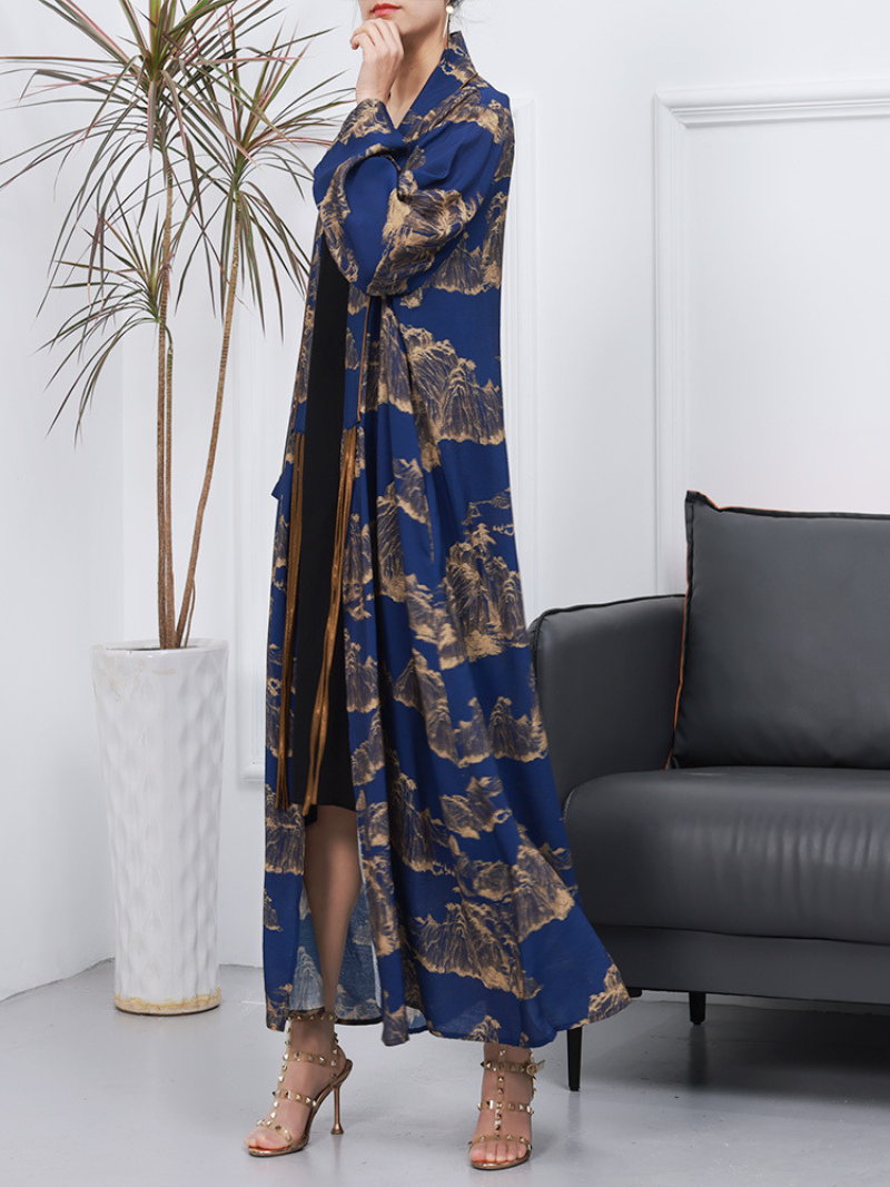 Cardigan Long-sleeved A-Line Front Open kimono