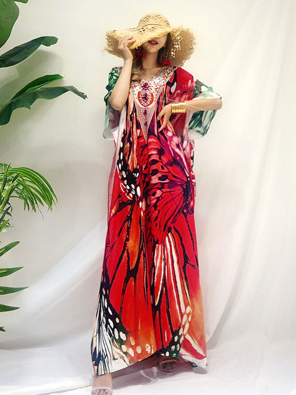 Forever My Butterfly Loose Bohemian Maxi Dress