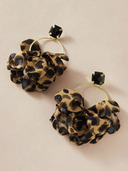 Pendientes colgantes con decoración de leopardo y diamantes de imitación