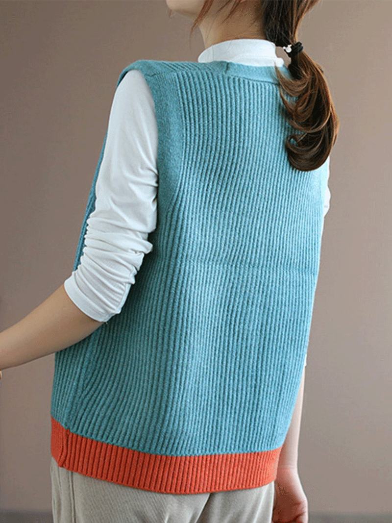 Blue Moon V-Ausschnitt Strickweste Weste Cardigan Pullover