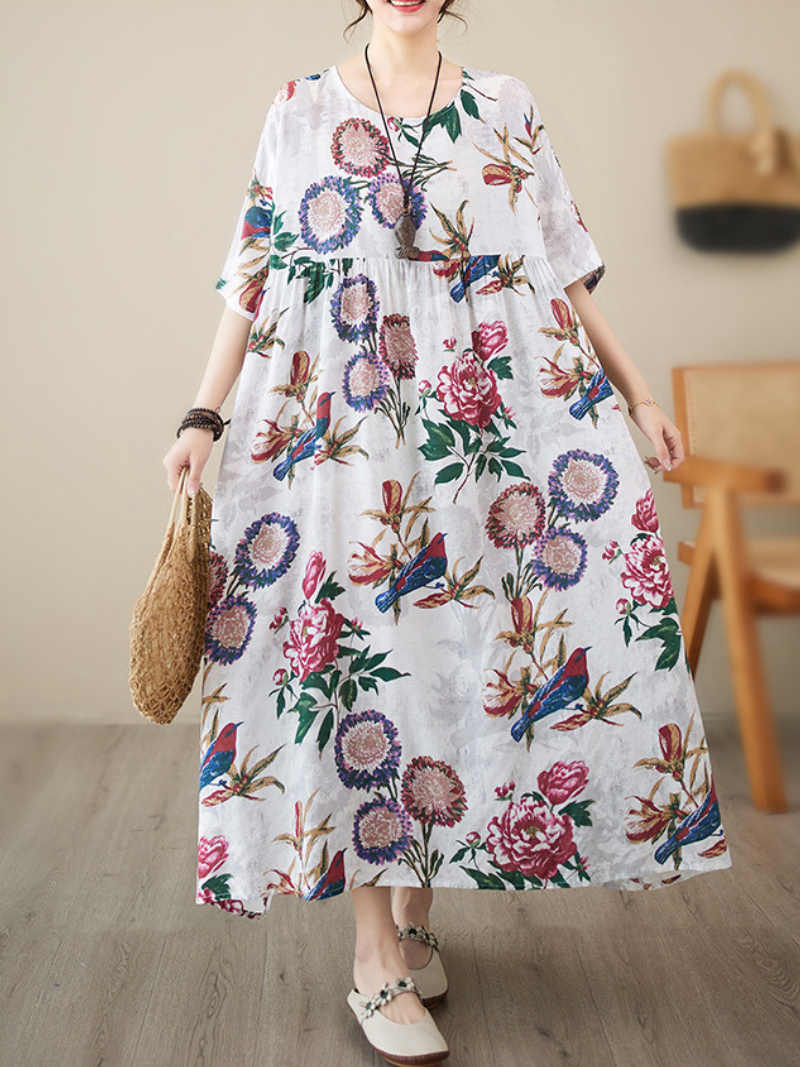 Forever In My Heart Round Neck Smock Dress