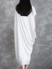solid color long maxi dress loose bat sleeve long skirt