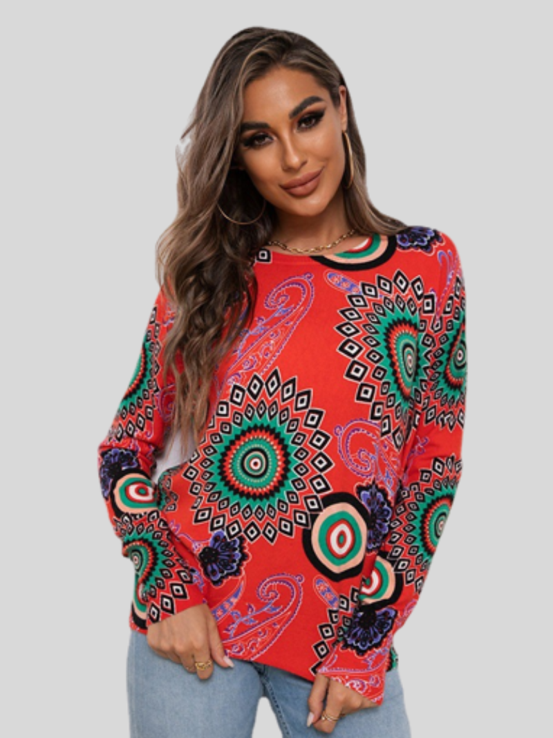 Autumn Winter Casual Loose Long-Sleeved Round Neck Top