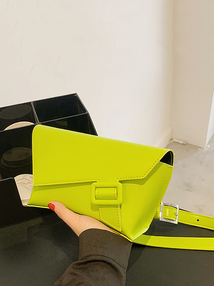 Bolsos retro de cuero de color sólido