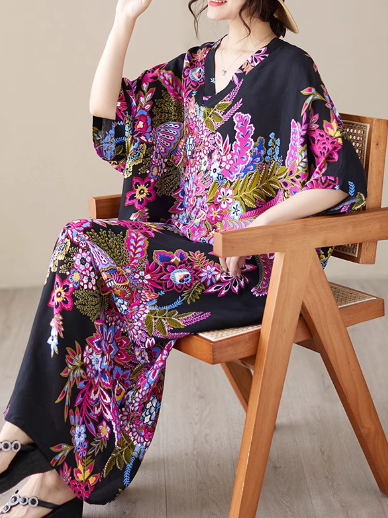 Feel My Love Casual Pattern Kaftan Dress