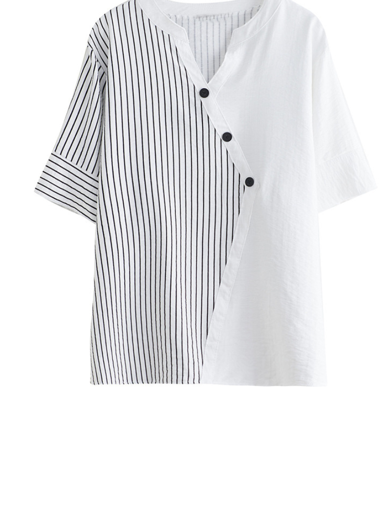 Charmante Button-Up-Streifenoberteile