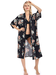 Thinking Out Aloud  Printed Floral Gown Robe Kimono