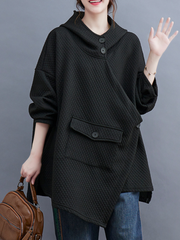 Autumn Winter Casual Loose Button Sweater With Pocket
