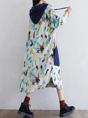 I believe in love Hooded Jacket Style Midi Dress