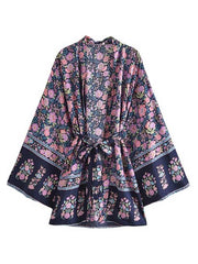 Party Wear Beauty Floral Printed Kimono Gown Duster Robe