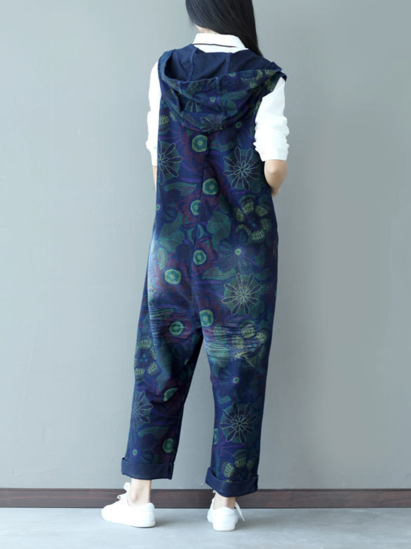 Lässiger Jumpsuit mit Trägern und Kapuze, Latzhose