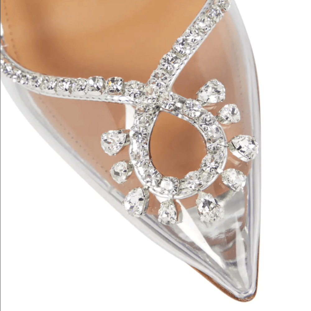 Die Vogue Shiny Crystal Heels mit spitzer Zehenpartie 