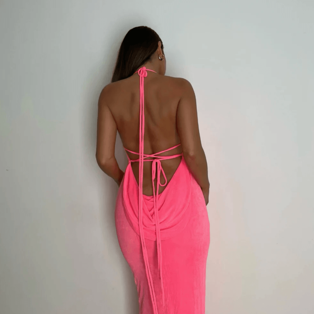 Silvana Draped Back Maxi Dress