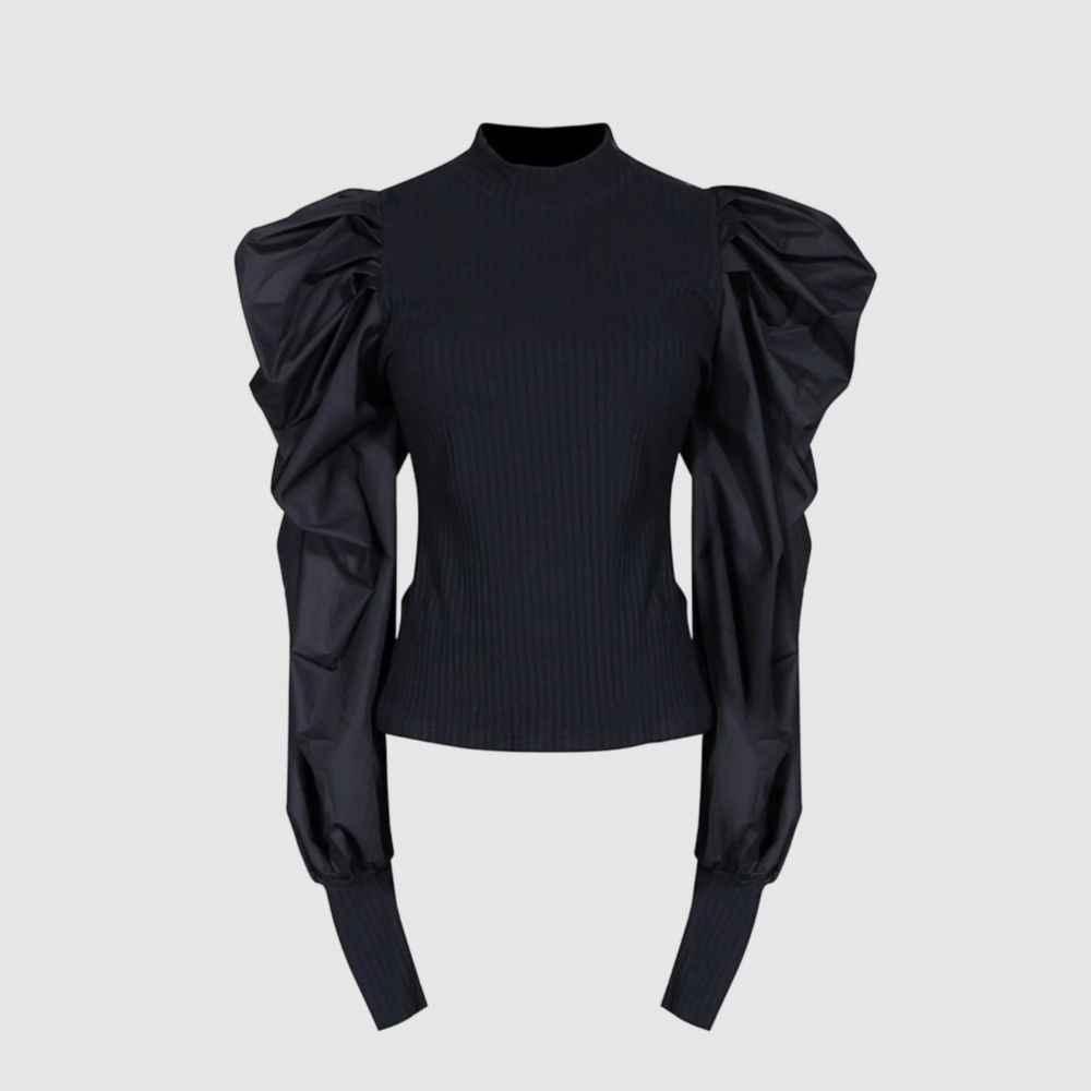 Stella Extreme Puff Sleeve Ribbed Top