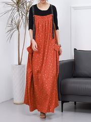 Stilvolles, ärmelloses Maxi-Salopette-Kleid mit Blumenmuster und Seitentaschen für Damen