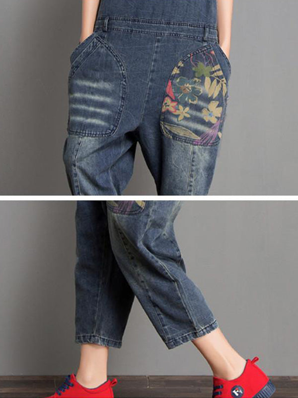 Joy Ethnic Denim Abrasion Latzhose