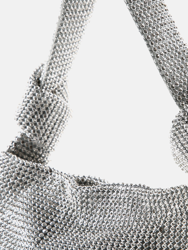 Rhinestone Decor Knot Square Bag