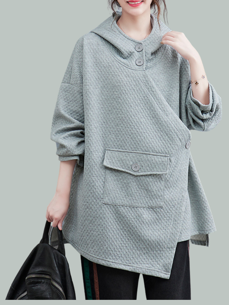 Autumn Winter Casual Loose Button Sweater With Pocket