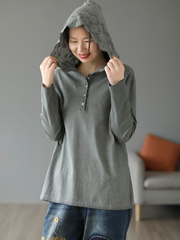 Ladies Cotton Pullover Wearable Hangover Hoodie