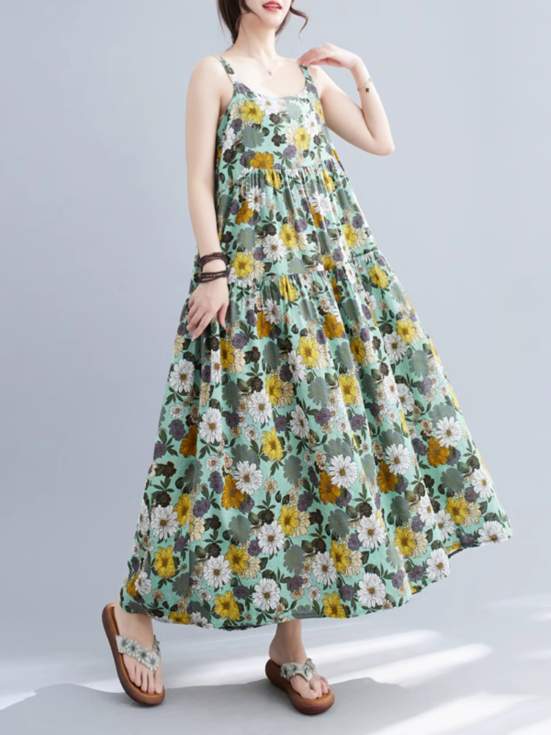 Jedermanns Blumen-A-Linien-Kleid 