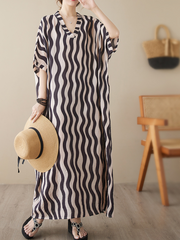 Daily Ritual Round Neck Bat Sleeves Kaftan Dress