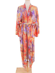 Printed Different Colors Rayon Long Length Gown Kimono Duster Robe