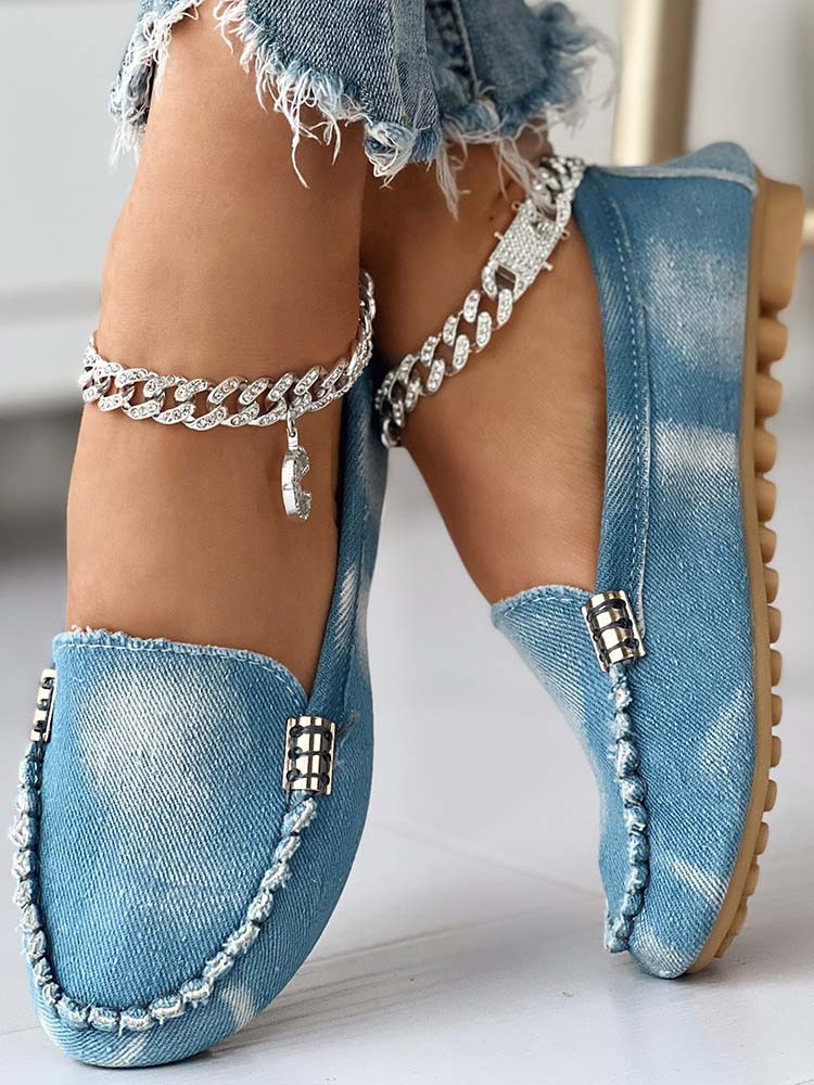 Lässige Slip-on-Loafer aus Denim