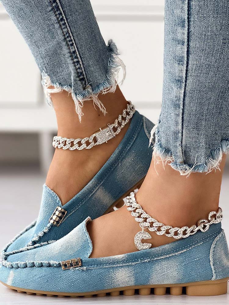 Lässige Slip-on-Loafer aus Denim