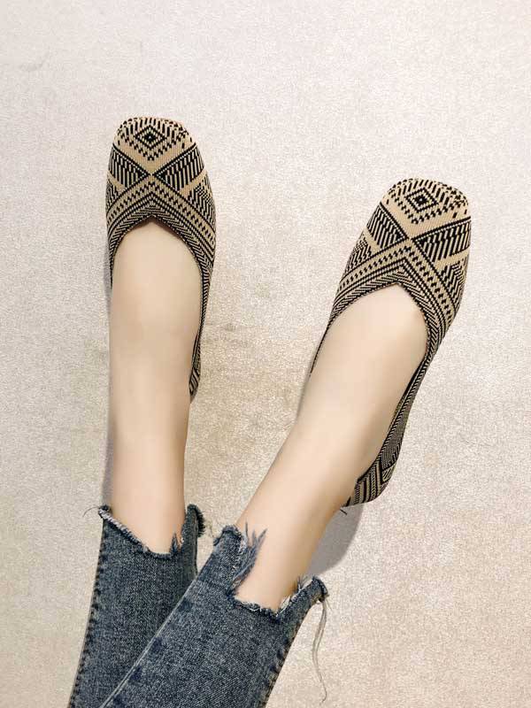 Knit Comfort Flats Shoes