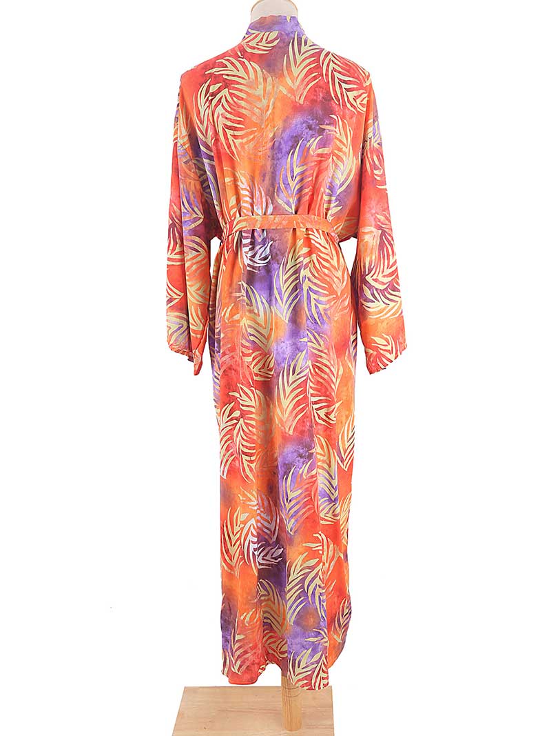 Printed Different Colors Rayon Long Length Gown Kimono Duster Robe