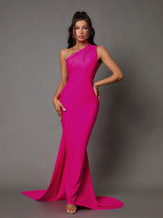 Jade – Rückenfreies Maxikleid in Pink 