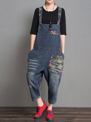 Joy Ethnic Denim Abrasion Latzhose